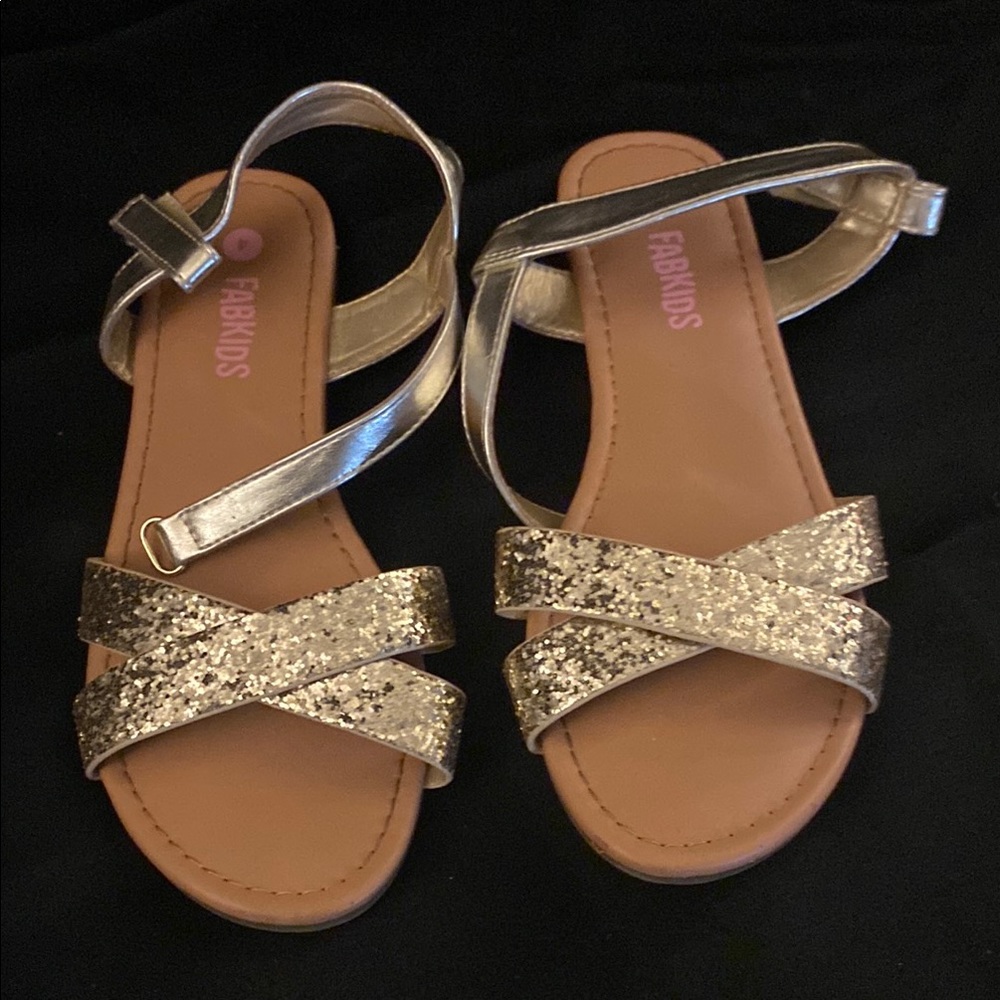 FabKids Glittery Gold Sandals